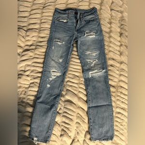 American Eagle Ripped Skinny Blue Jeans